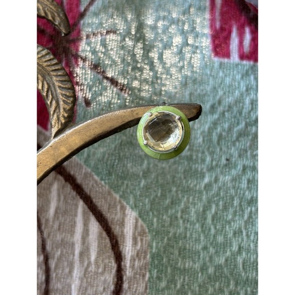 Faceted Citrine & Green Enamel Stud Earrings  From Closed Jewelry Store Gift Box - Picture 6 of 10